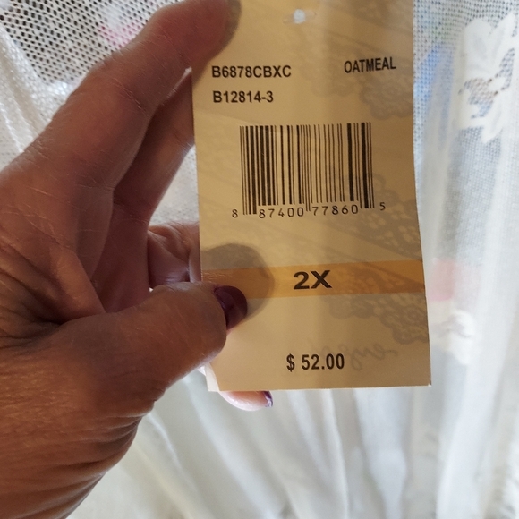 Eyeshadow NWT 2X Ivory Elegant lace Kimono 3/4 sleeve - Picture 12 of 14